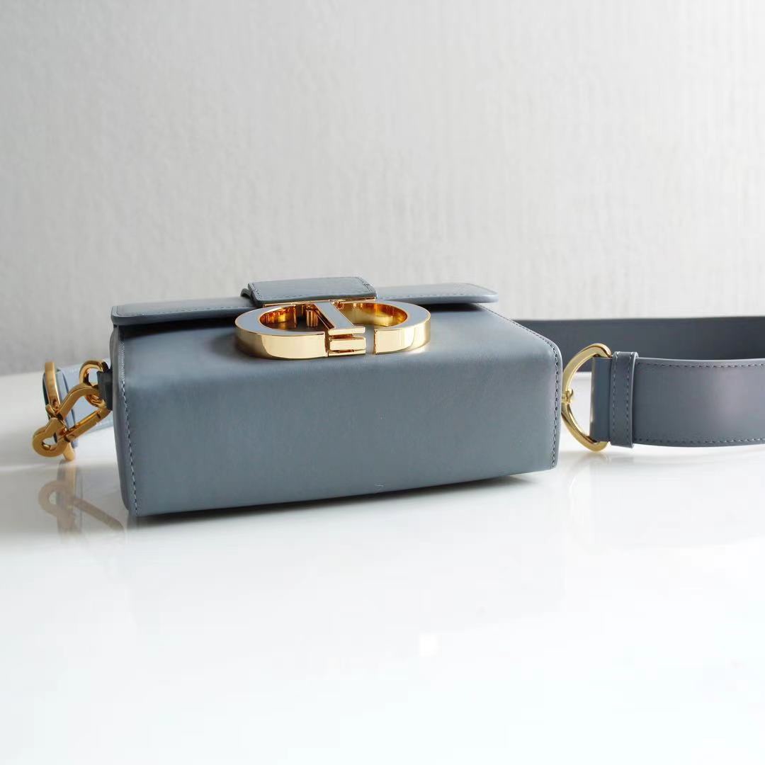 30 Montaigne Box Bag Light Blue Box Calfskin